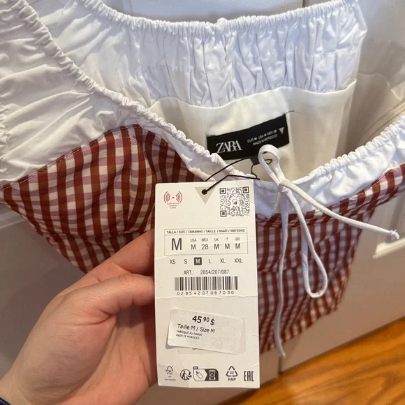 Zara Gingham Top - Picture 2 of 6